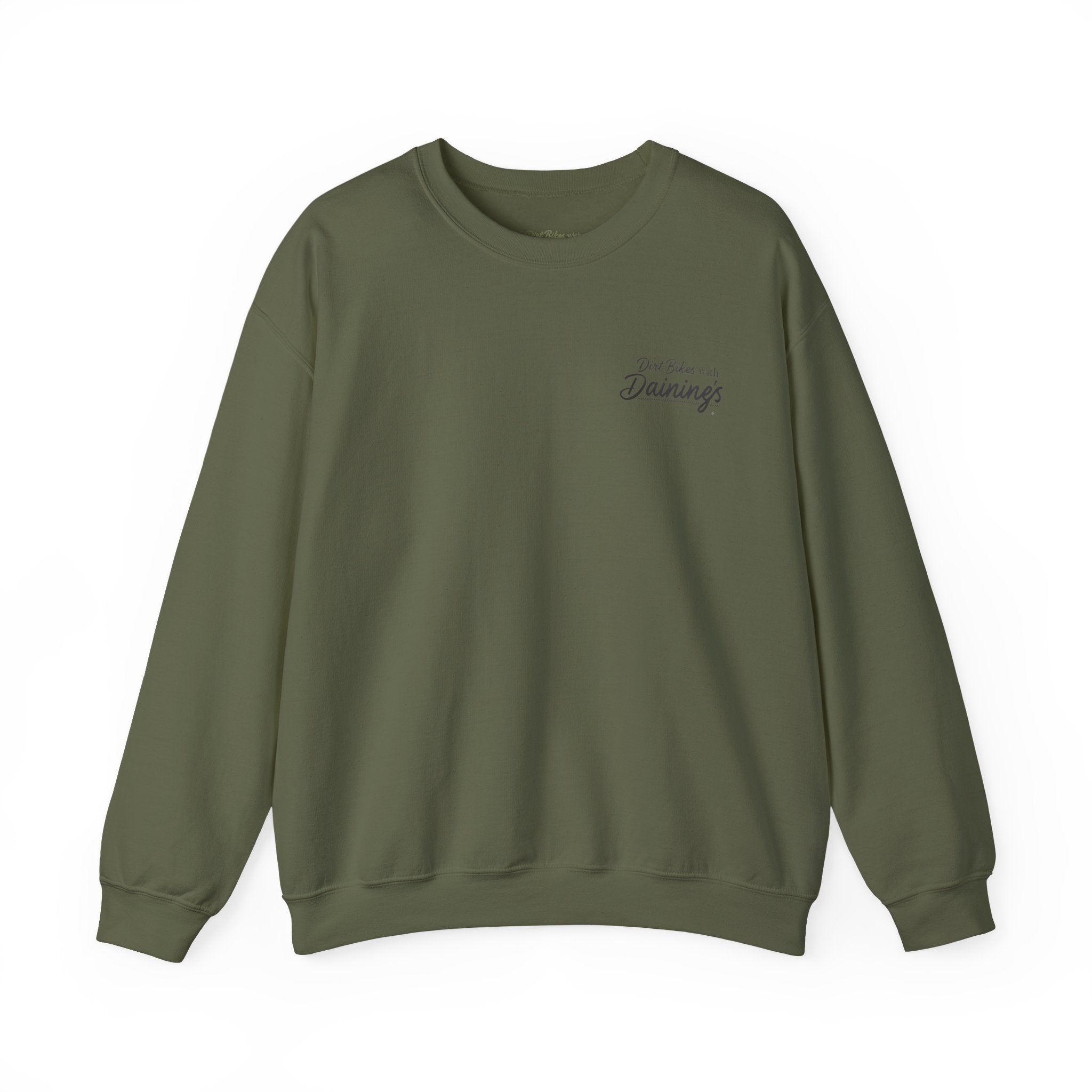 Motorcycle Rider Crewneck Sweatshirt — "You Been on Dainings" Sketch Design