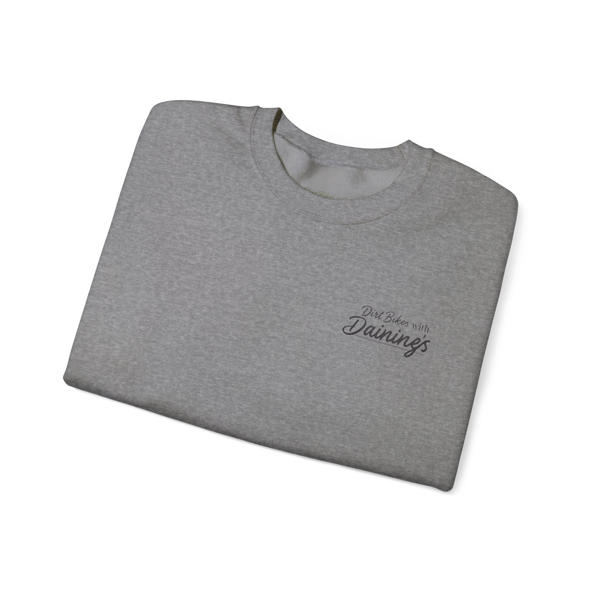 Motorcycle Rider Crewneck Sweatshirt — "You Been on Dainings" Sketch Design