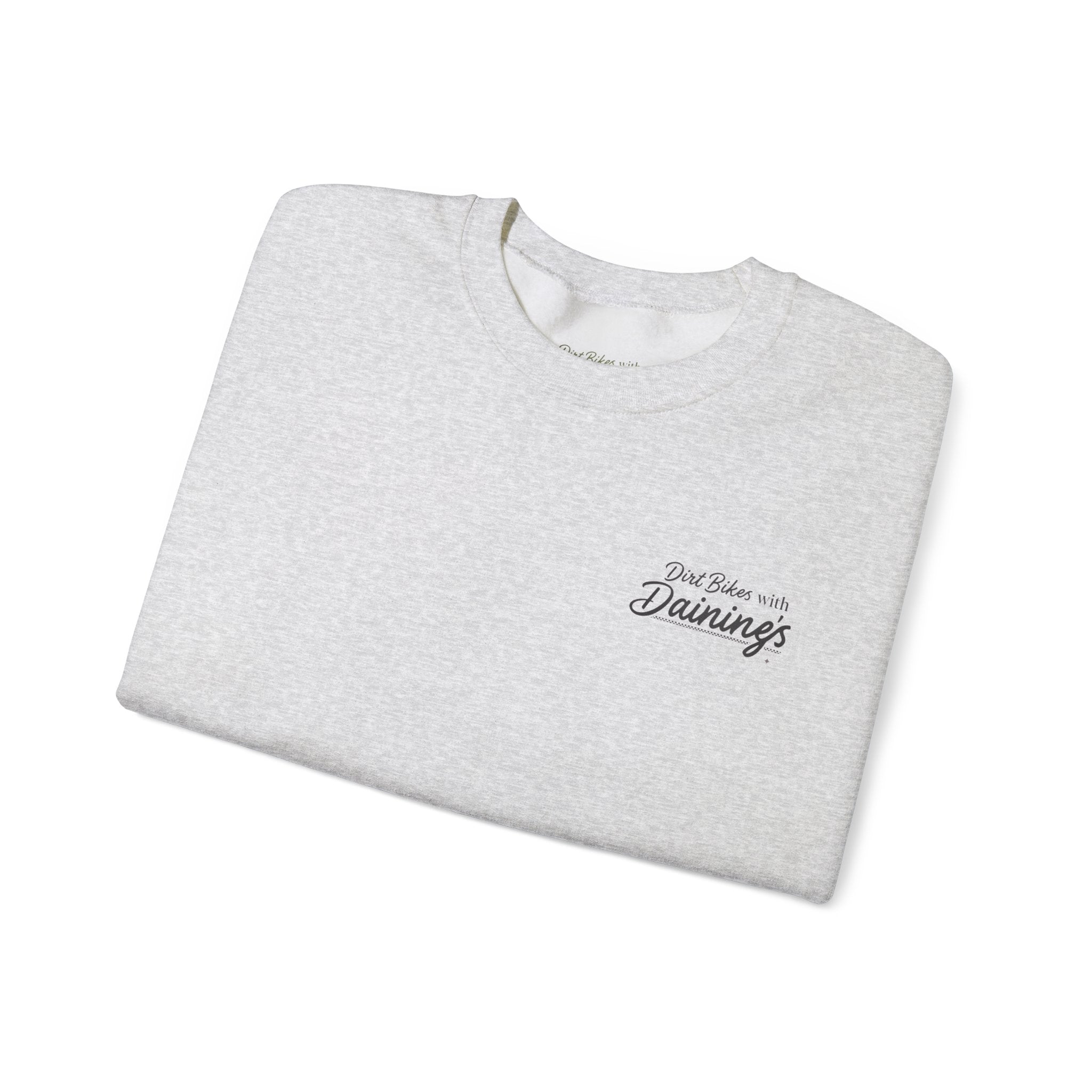 Motorcycle Rider Crewneck Sweatshirt — "You Been on Dainings" Sketch Design