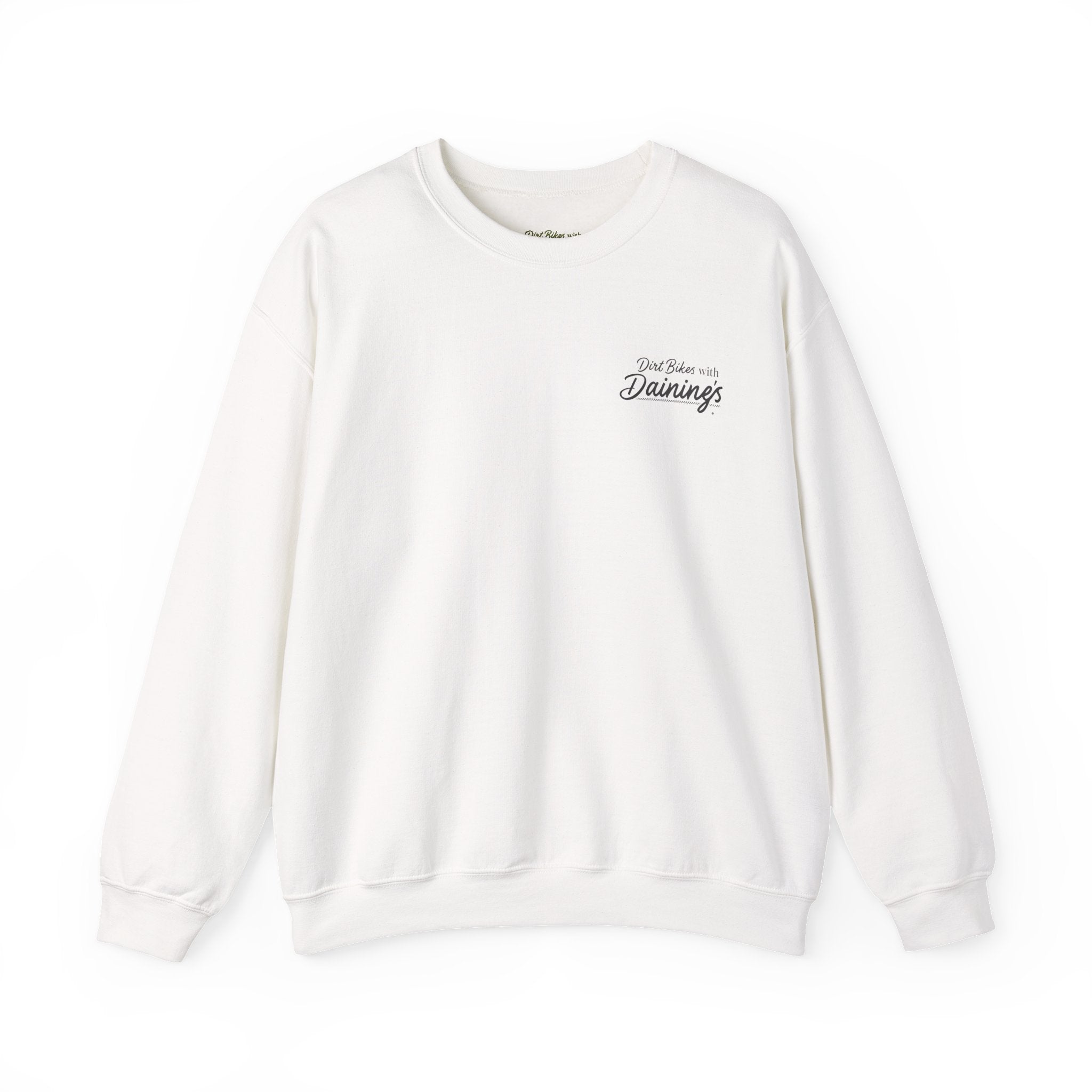 Motorcycle Rider Crewneck Sweatshirt — "You Been on Dainings" Sketch Design