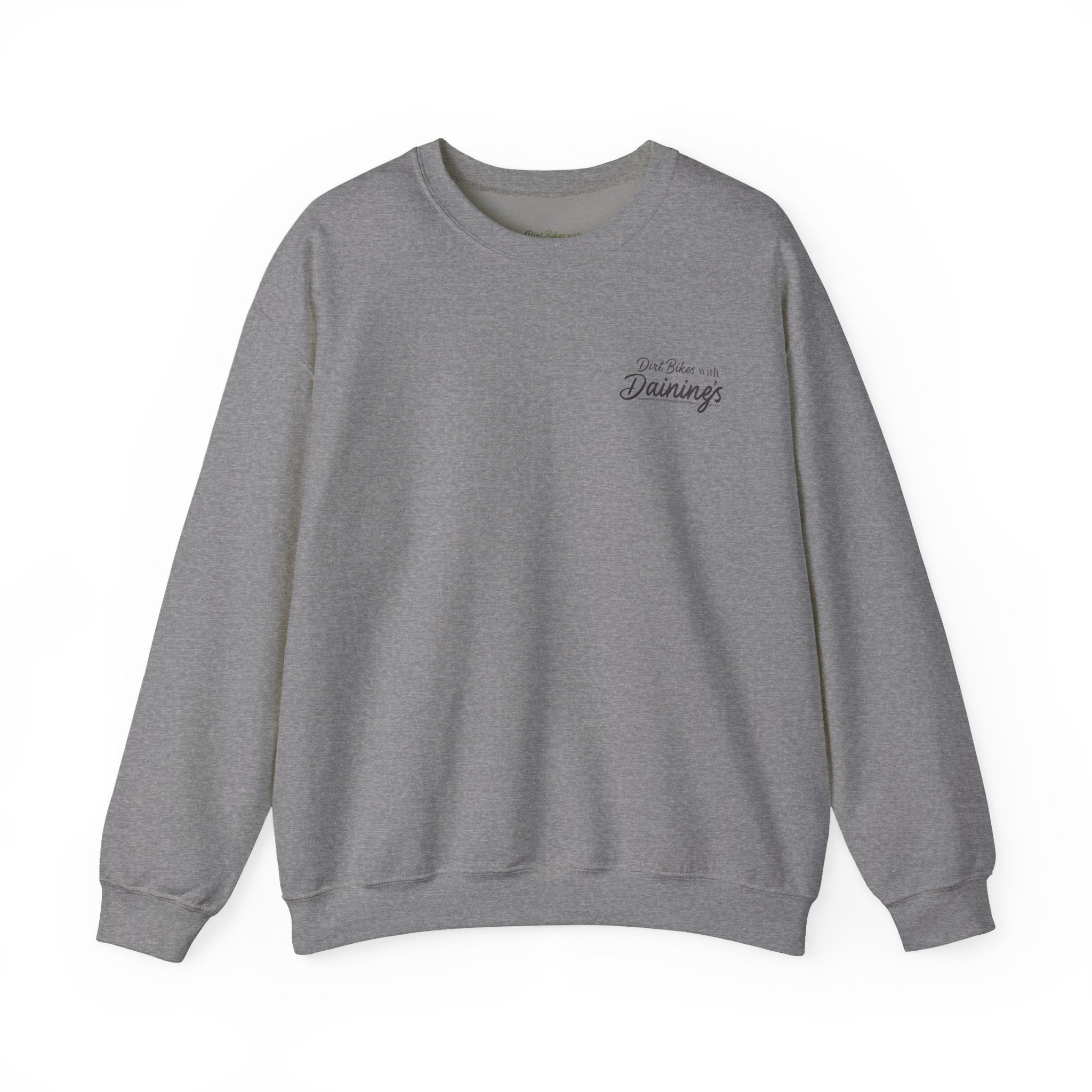 Motorcycle Rider Crewneck Sweatshirt — "You Been on Dainings" Sketch Design